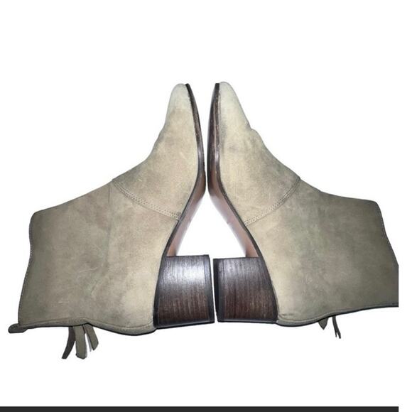 Suede Block Heel Ankle Booties – Size 7 | Soft Nude Tan Neutral Boots - Picture 5 of 17